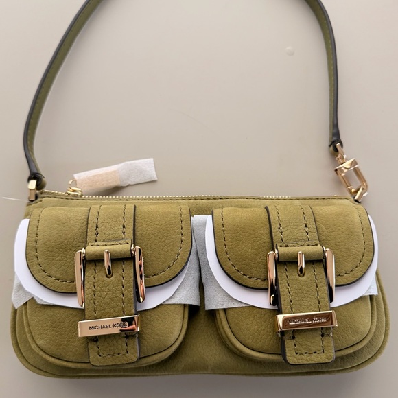 Michael Kors Handbags - Michael Kors Zoe Small Suede Convertible Pochette Shoulder Bag